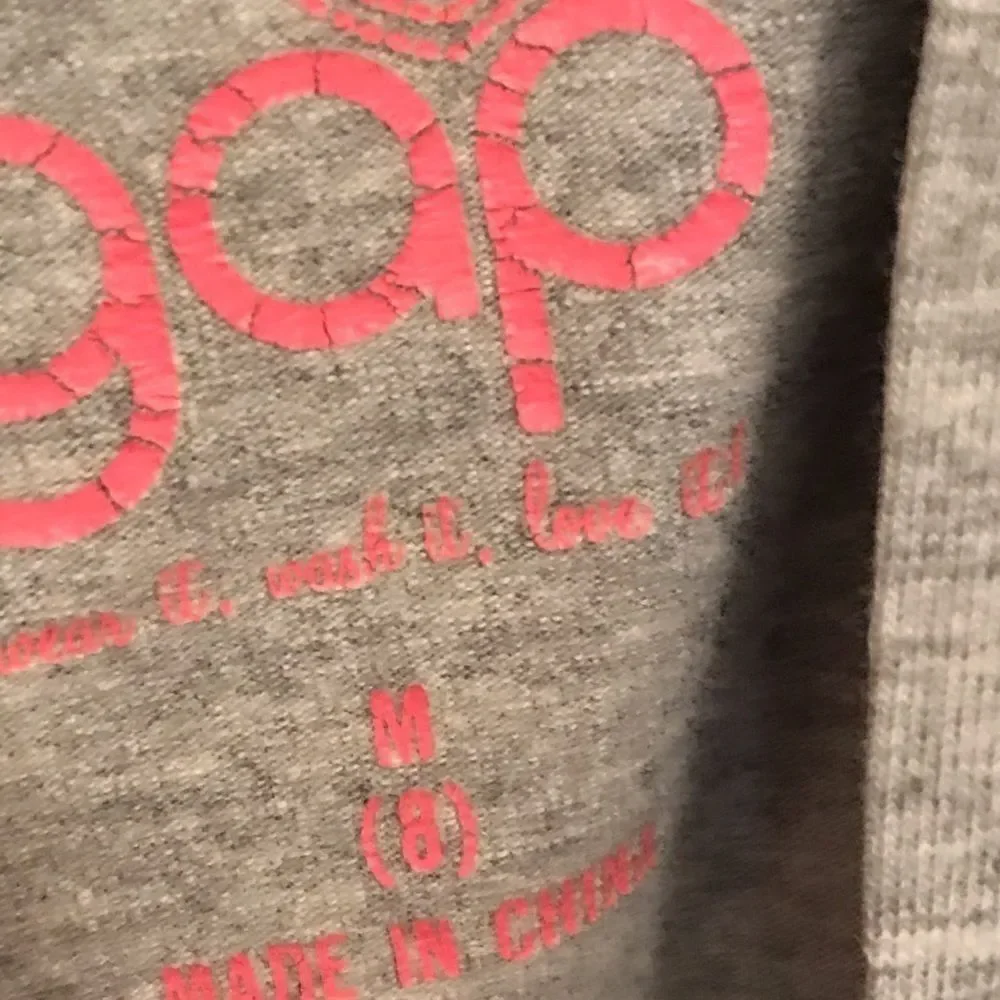 Gap Gray Girls Zipper Hoodie Size M 8 Long Sleeve